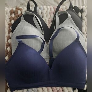 Elegant Comfort Women's Bra Set - Navy, Gray, and Black